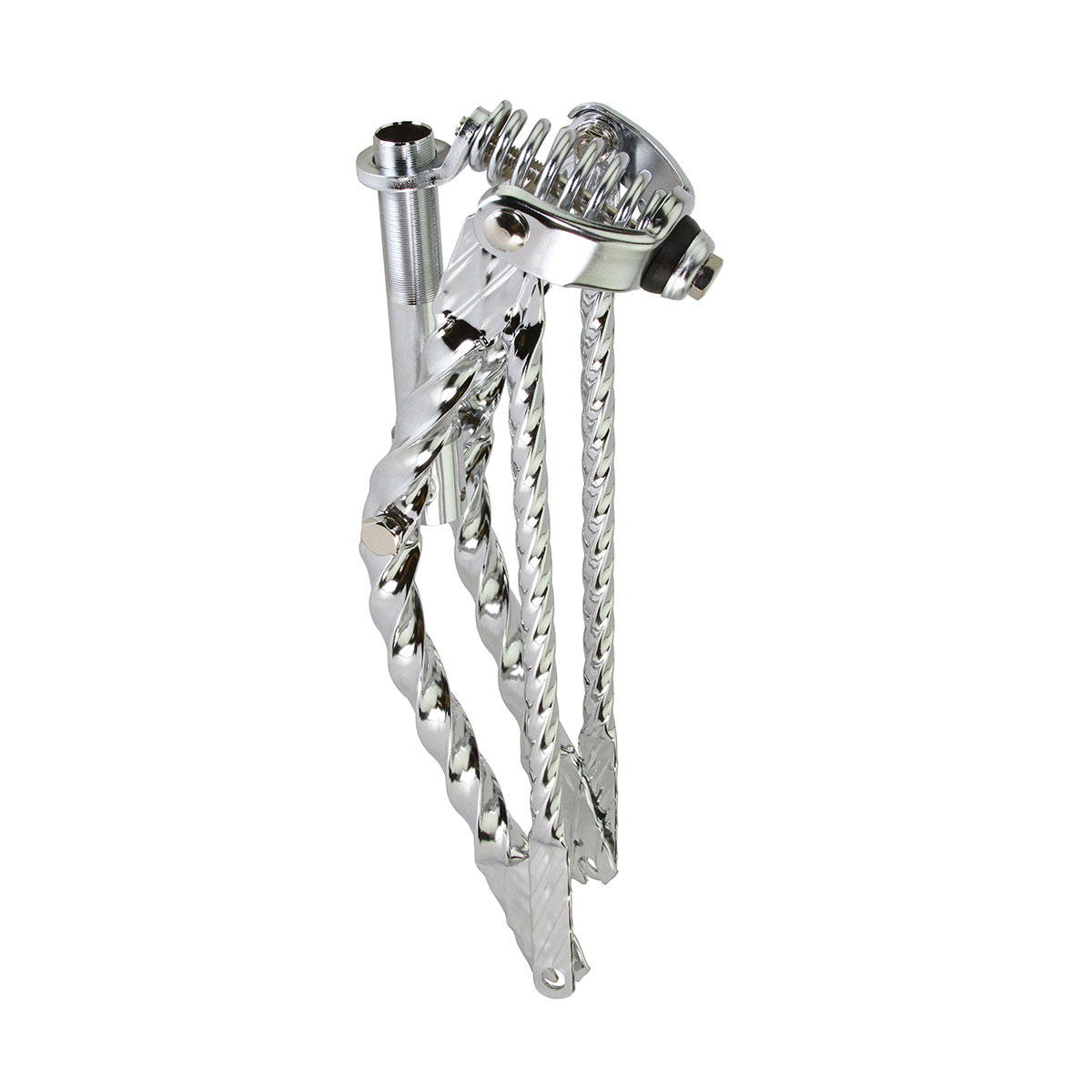 16 Lowrider Classic Square Twisted Spring Fork 1 Inch Chrome.